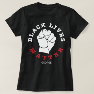 Raderade svarta listor, matchande anpassad Namn T Shirt