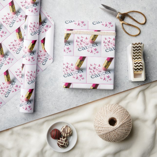 Radering av cancertext på Papper Presentpapper (Hantverk)