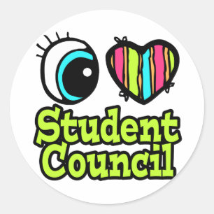 Rådet Öga Heart I Kärlek Student Runt Klistermärke