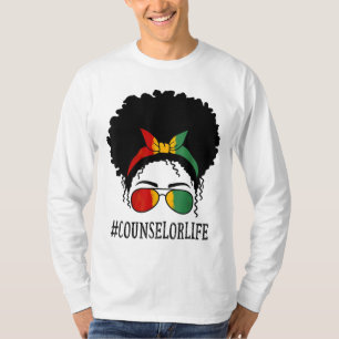 Rådgivare African Women Messy Bun Black History Mo T Shirt
