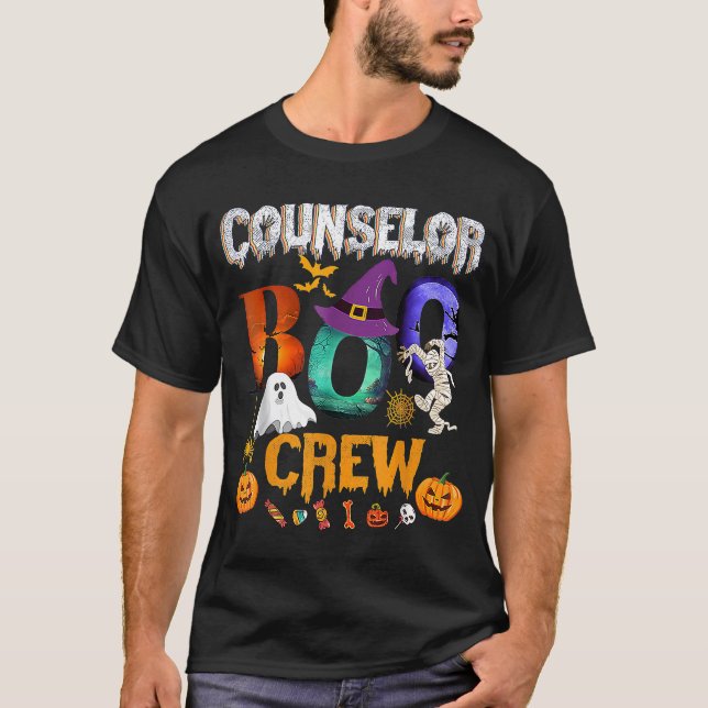 Rådgivare Boo Crew Teacher Student Halloween Cost T Shirt (Framsida)