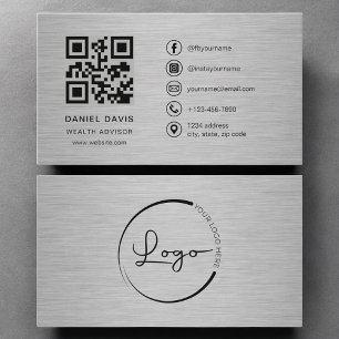 Rådgivare för förmögenhet Metal QR-kod Visitkort
