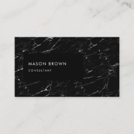Rådgivare för proffs moderna svarta marmor visitkort
