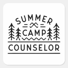 Rådgivare för sommarläger fyrkantigt klistermärke
