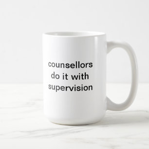 rådgivare gör det med övervakning kaffemugg