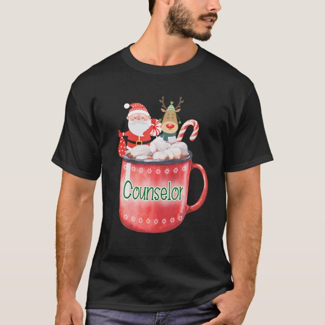 Rådgivare Jul Jultomten Candy cane Rudolph T Shirt (Framsida)