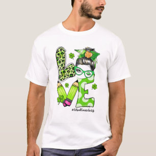 Rådgivare Life Messy Bun Shamrocks St Patrick's Da T Shirt