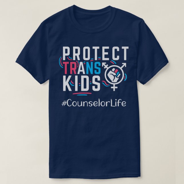Rådgivare Skydda Trans Kids Transgender HBT Prid T Shirt (Design framsida)