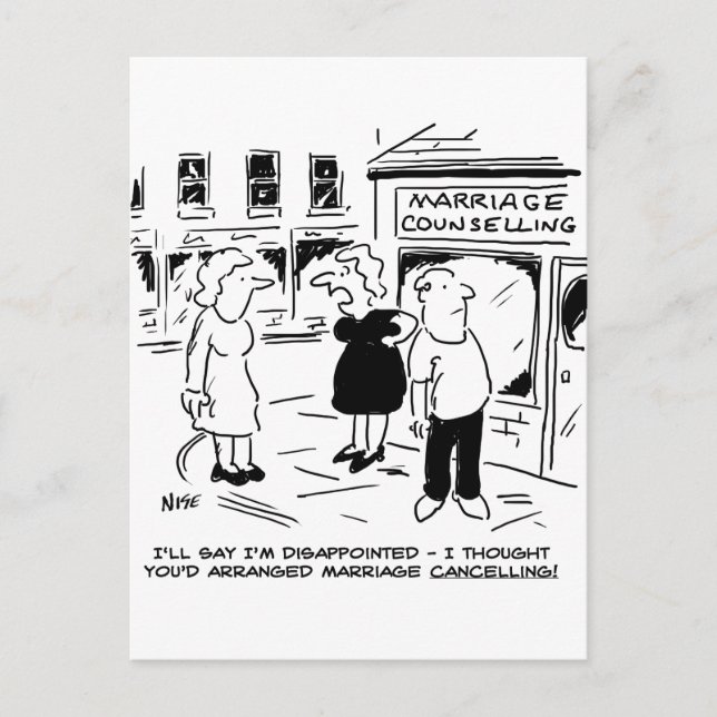Rådgivning i giftermål, inte annullering vykort (Framsida)
