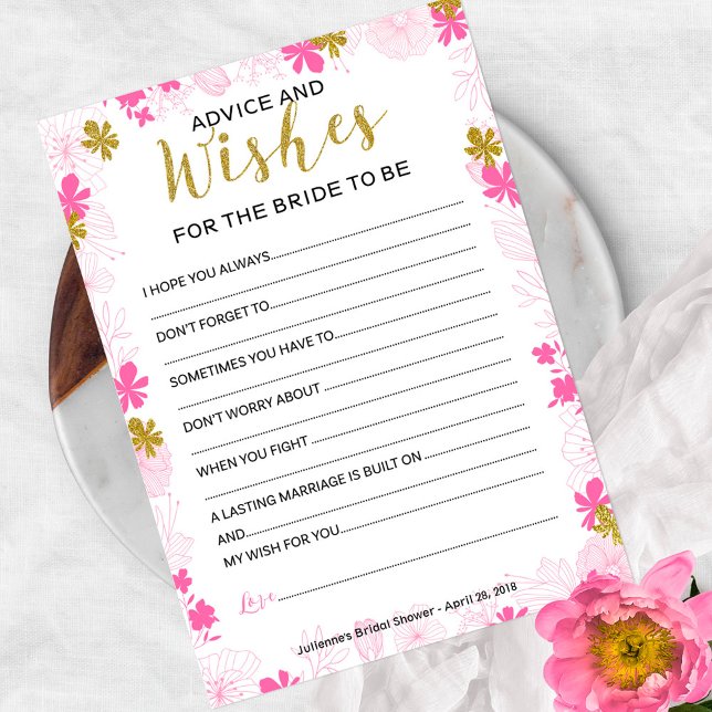 Rådgivning och Önskemål till Bride | Blommigt för  Rådkort (Skapare uppladdad)