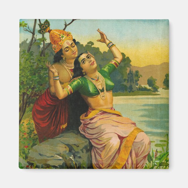 Radha Bilas av Raja Ravi Varma Magnet (Framsidan)