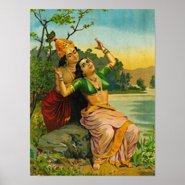 Radha Bilas av Raja Ravi Varma Poster (Framsidan)