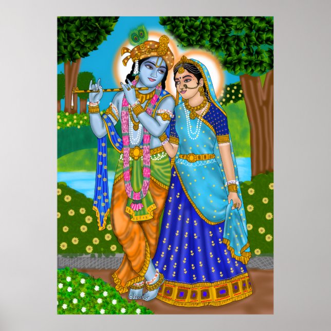 Radha Krishna-affisch Poster (Framsidan)