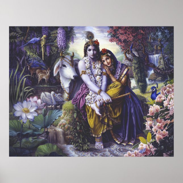 Radha Krishna All-Attractive Couple canvas Poster (Framsidan)