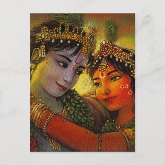 RADHA KRISHNA CLASSIC PAINTING VYKORT (Framsida)