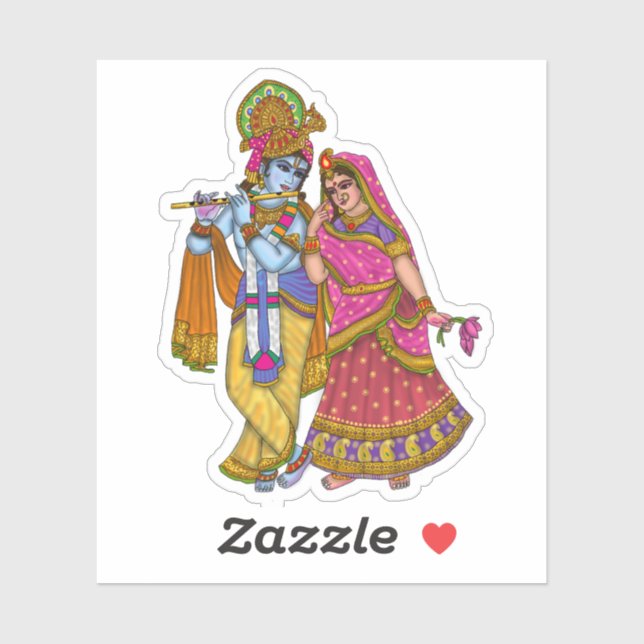 Radha Krishna-dekal Klistermärken (Ark)