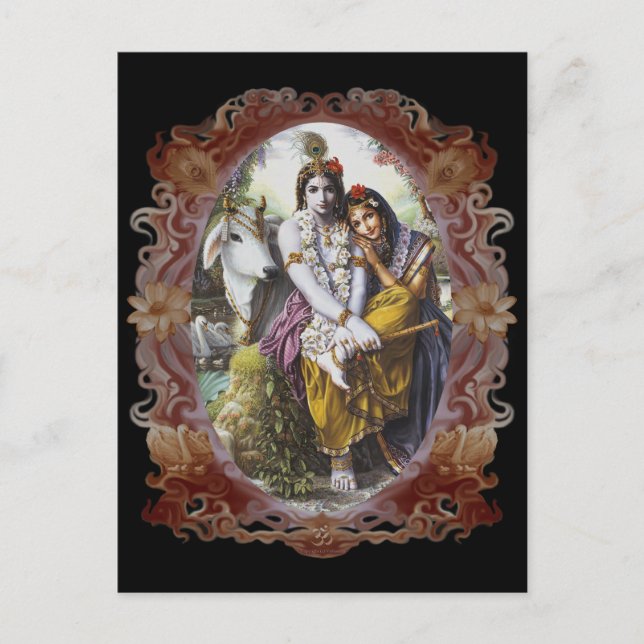 Radha Krishna Divine Couple Postcards Vykort (Framsida)