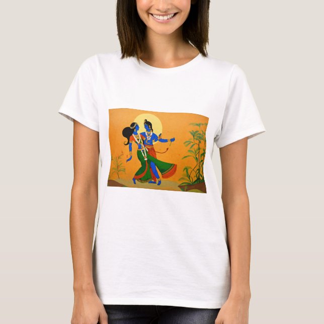 Radha Krishna Divine Kärlek T Shirt (Framsida)