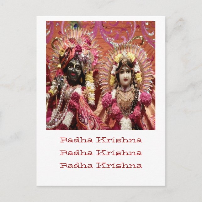 Radha KRISHNA for Kärlek, Peace n Prosperity Vykort (Framsida)
