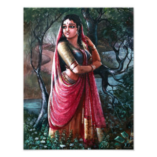 Radha Krishna indisk målning Fototryck
