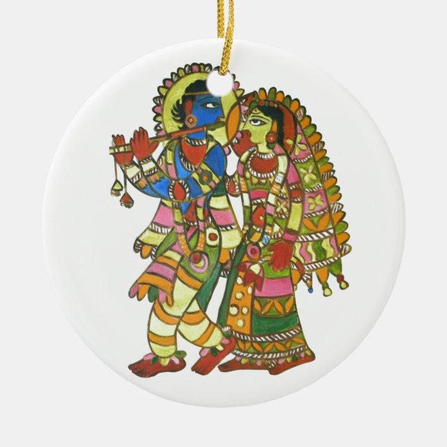 Radha Krishna Julgransprydnad Keramik (Framsidan)