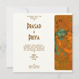 Radha Krishna Mural målning indisk Spara Datumet