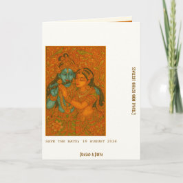 Radha Krishna Mural painting Indian Inbjudan