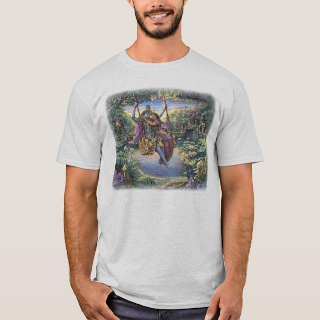 Radha Krishna på gungaT-tröja Tröja (Framsida)