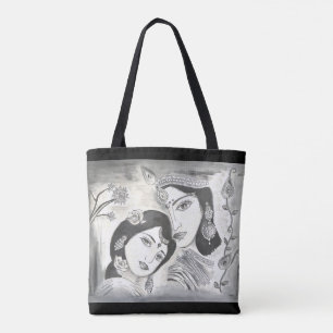 Radha Krishna svartvit Tygkasse