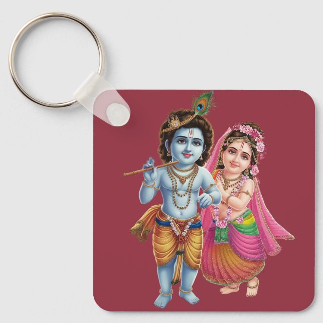 Radha Krishna: The Symbol of EInternal Bond Nyckelring (Framsida)