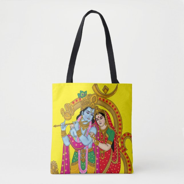 Radha Krishna Tote Bag Tygkasse (Framsida)