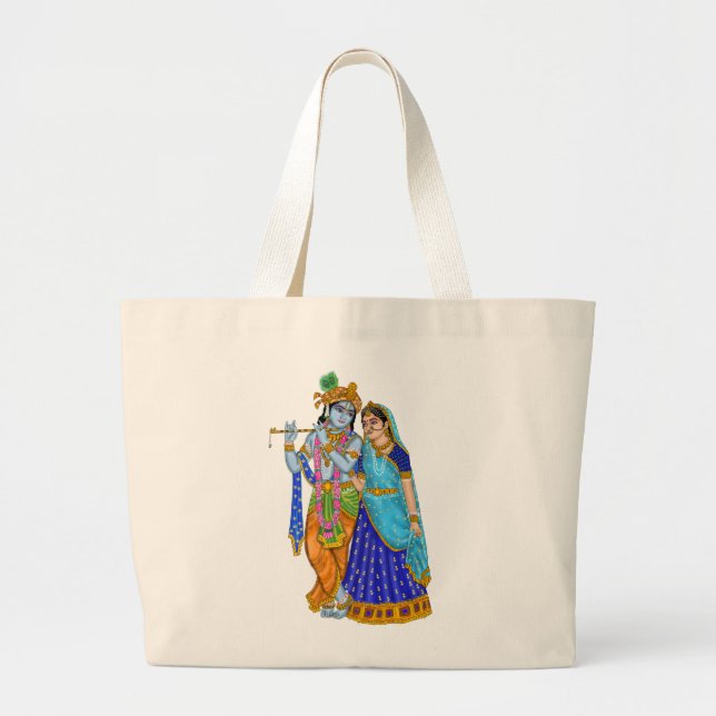 Radha Krishna Tote Bags Jumbo Tygkasse (Framsidan)