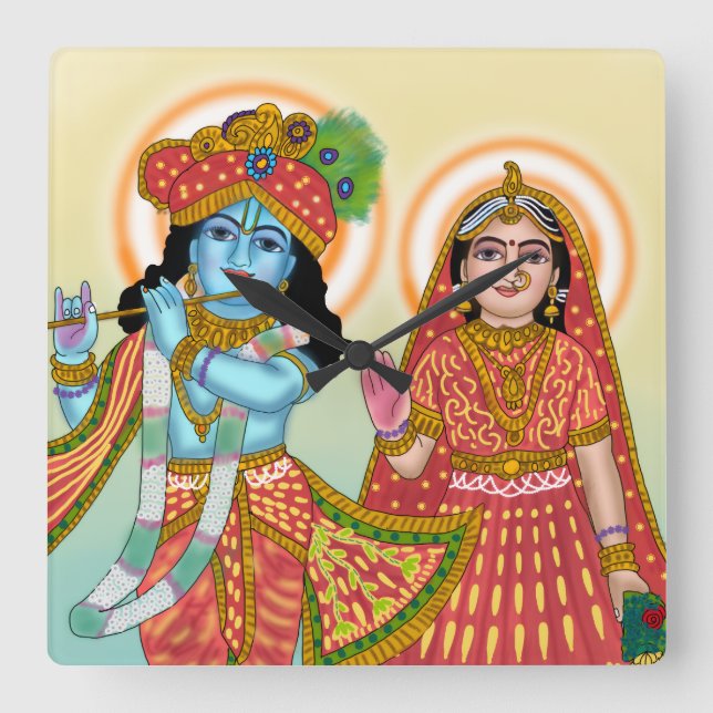 Radha Krishna väggklocka (Framsida)