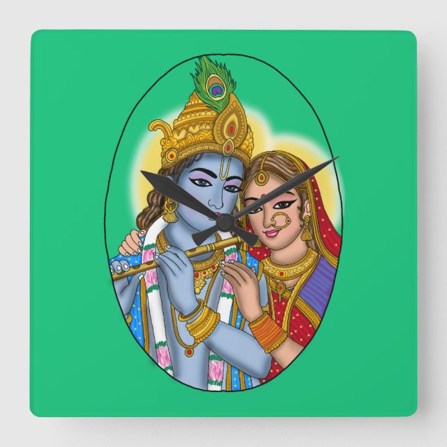 Radha Krishna väggur (Framsida)