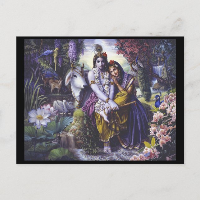 Radha Krishna vykort (Framsida)