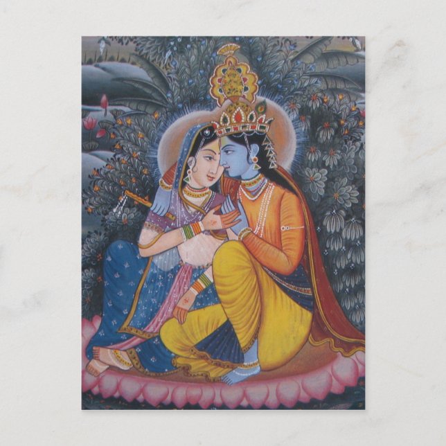 Radha Krishna vykort (Framsida)