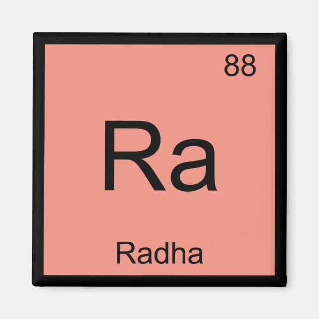Radha Namn kemi Inslag Periodiska Bord Magnet (Framsidan)