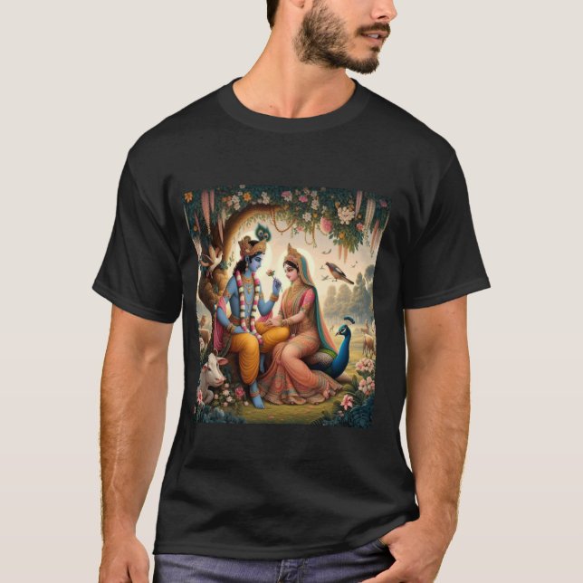 Radha och Krishna Kärlek T Shirt (Framsida)