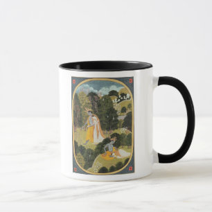 Radha och Krishna som går i en dunge Mugg