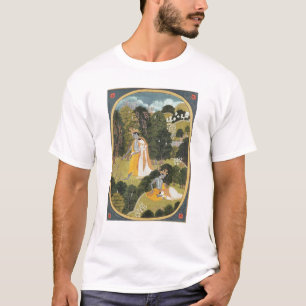 Radha och Krishna som går i en dunge T-shirt