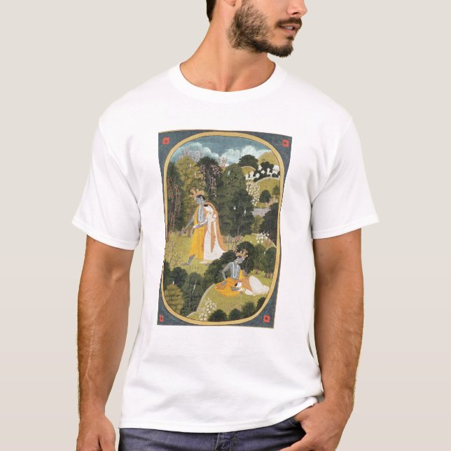 Radha och Krishna som går i en dunge T-shirt (Framsida)