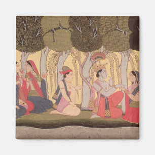 Radha och Krishna som placeras i en dunge, Kulu Magnet