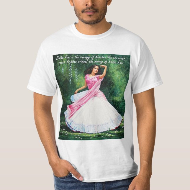 Radha Rani väntar på krishna i vrindavan T-Shir T Shirt (Framsida)