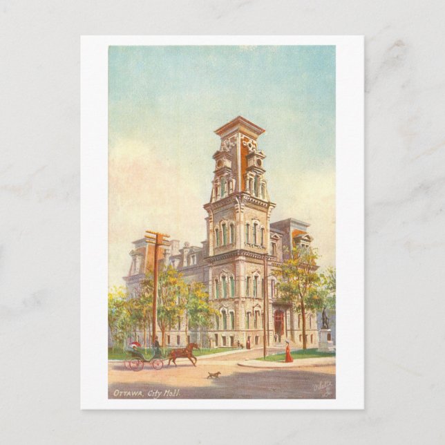 Radhus i Ottawa Vintage vykort (Framsida)