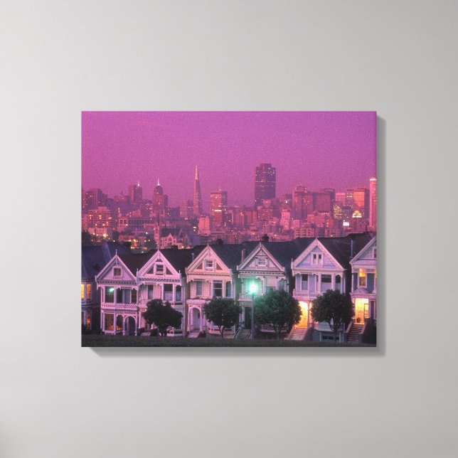 Radhus vid solnedgången i San Francisco. Canvastryck (Framsida)