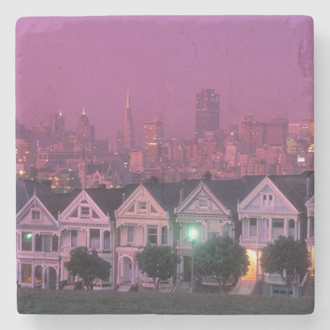 Radhus vid solnedgången i San Francisco. Underlägg Sten (Framsidan)