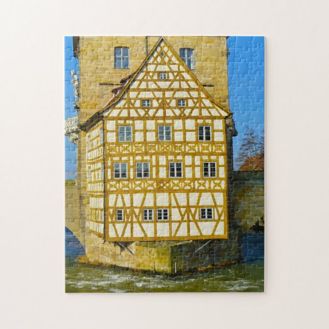 Rådhuset i Bamberg Fachwerkhaus Tyskland. Pussel (Vertikal)