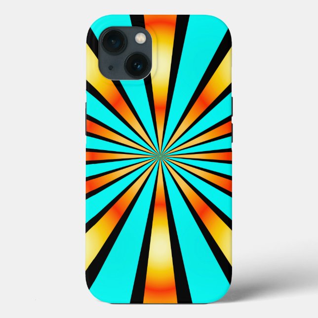 Radial Mönster Turcouise Orange Black (Baksida)
