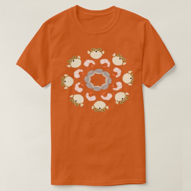 Radial Puffer Food Mönster T Shirt (Design framsida)
