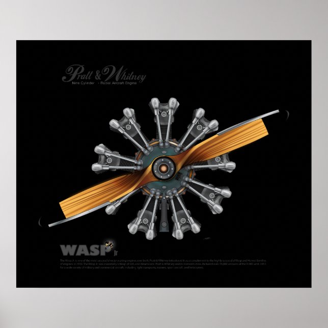 Radialluftsmotor med prop Art-Poster Poster (Framsidan)